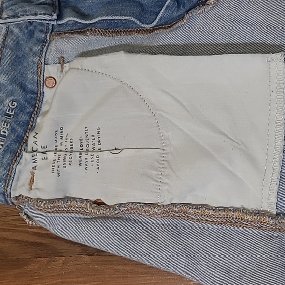 American‎ Eagle Outfitters Women's Light Blue Straight Leg Jeans - Picture 12 of 14